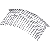 Los mejores  - Lurrose 10pcs Minimalista Plata Metal Pelo Peine Lateral Peinetas para Velo de Novia
